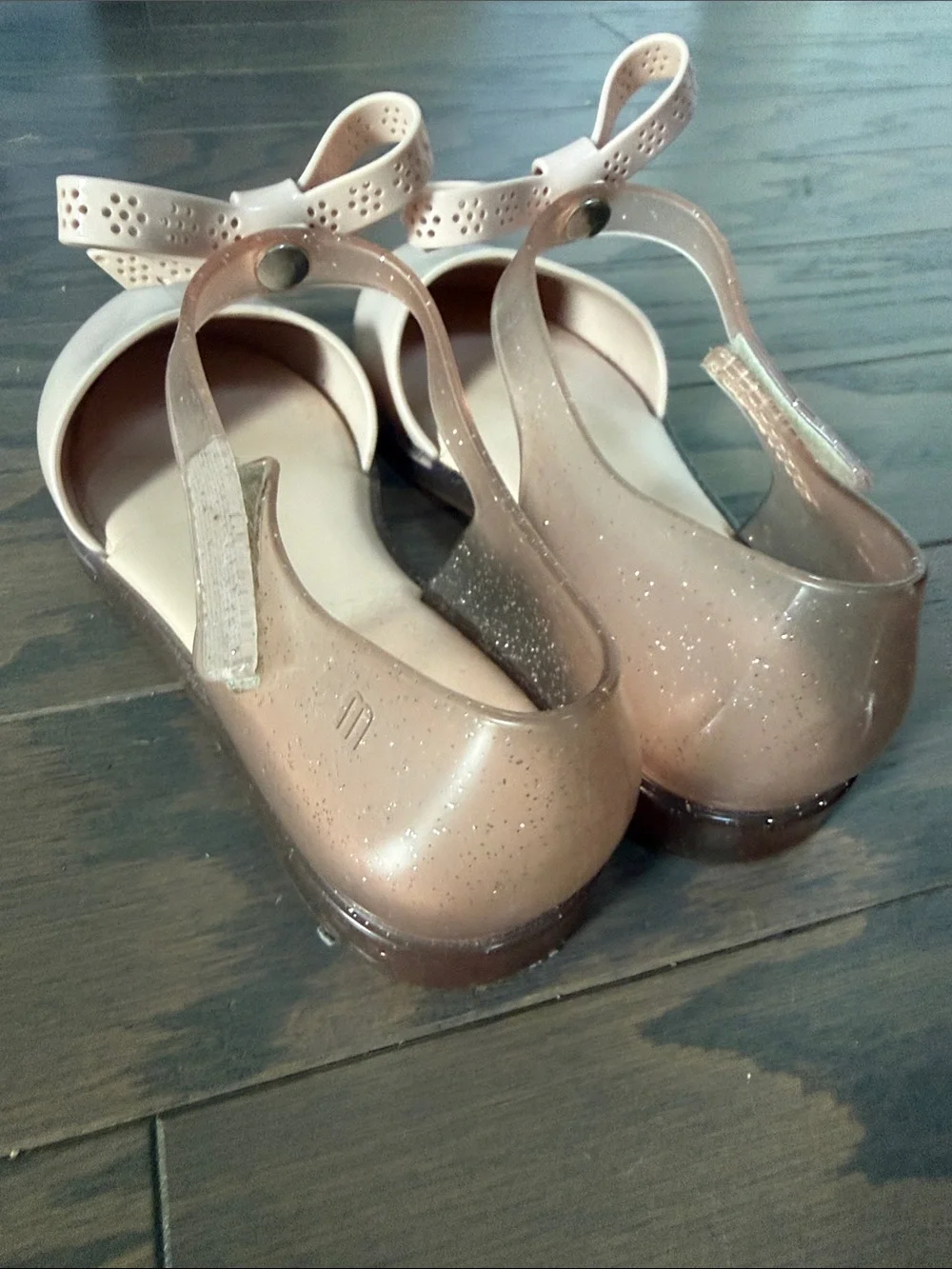 Mini Melissa Girls' Blush Pink Bow D'Orsay Sandals